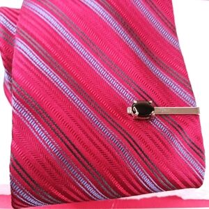 Silver Tie Clip Onyx Natural Black Onyx, Elegant Classic Timeless Vintage